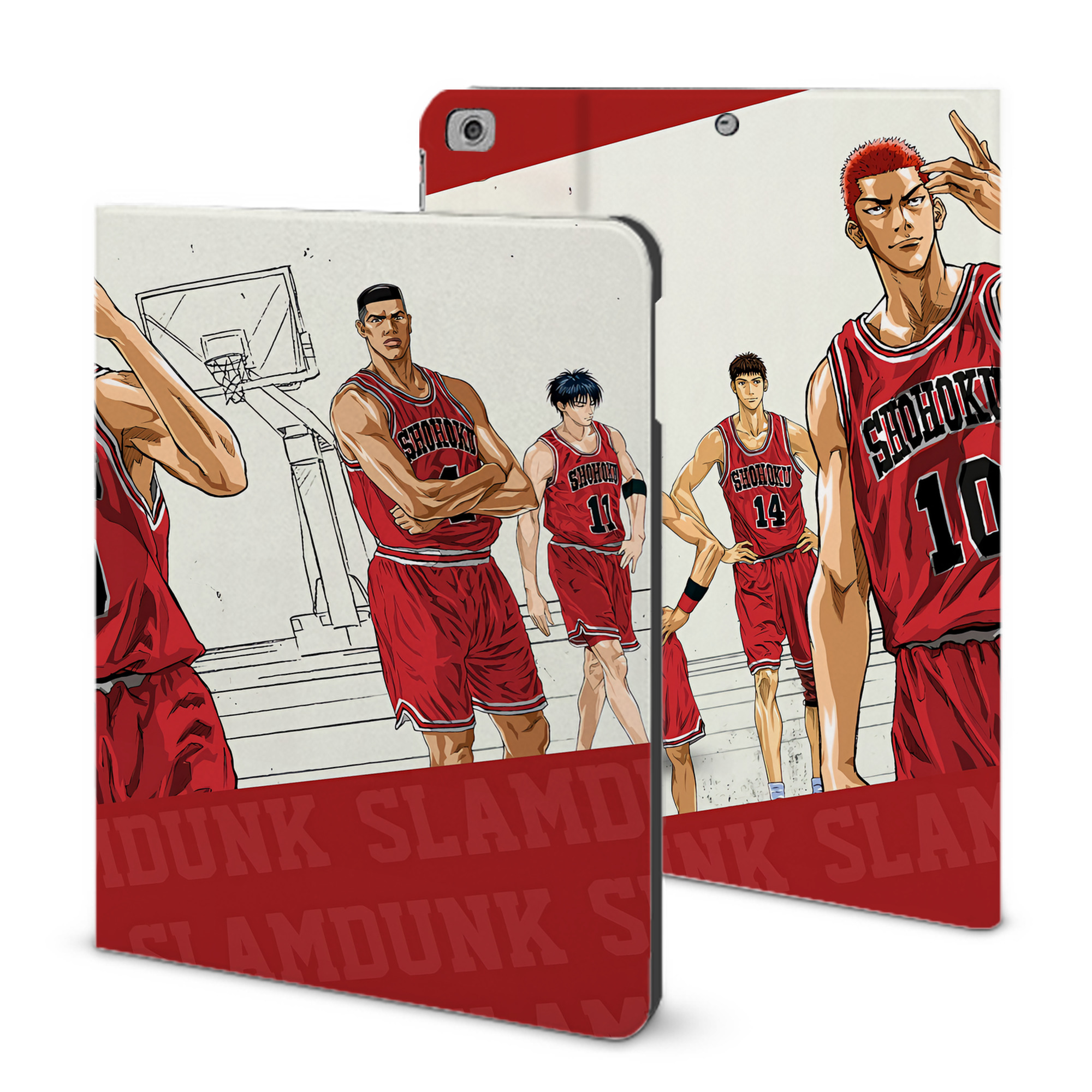 （画像用） SLAM DUNK／スラムダンク IPad ケース ブック型 PUレザー TPU 耐衝撃 軽量 薄型 ペン収納なし 全面保護 IPad 各モデル対応
